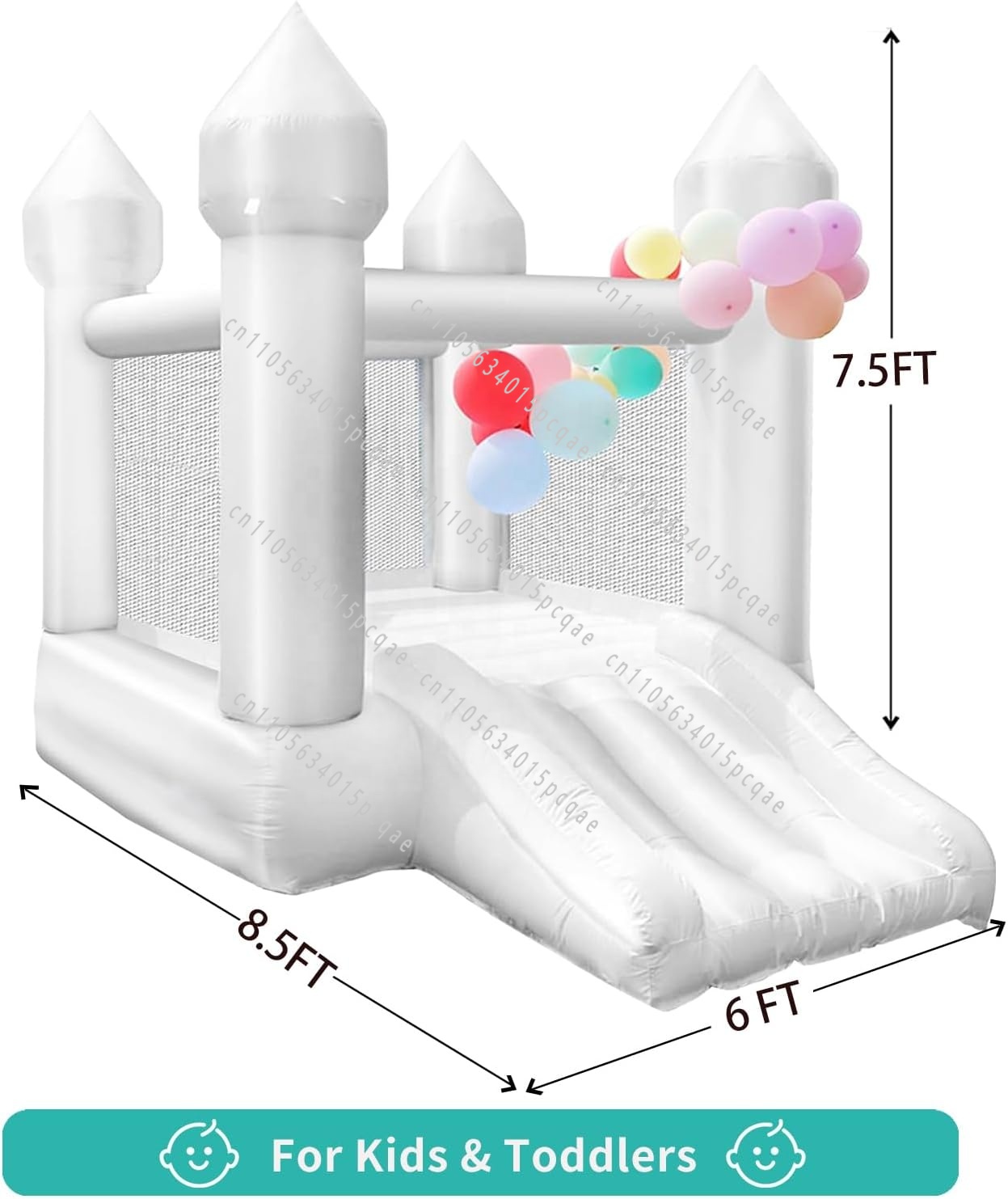 Trampoline Mini Indoor - Magnifique château gonflable blanc miniature pour