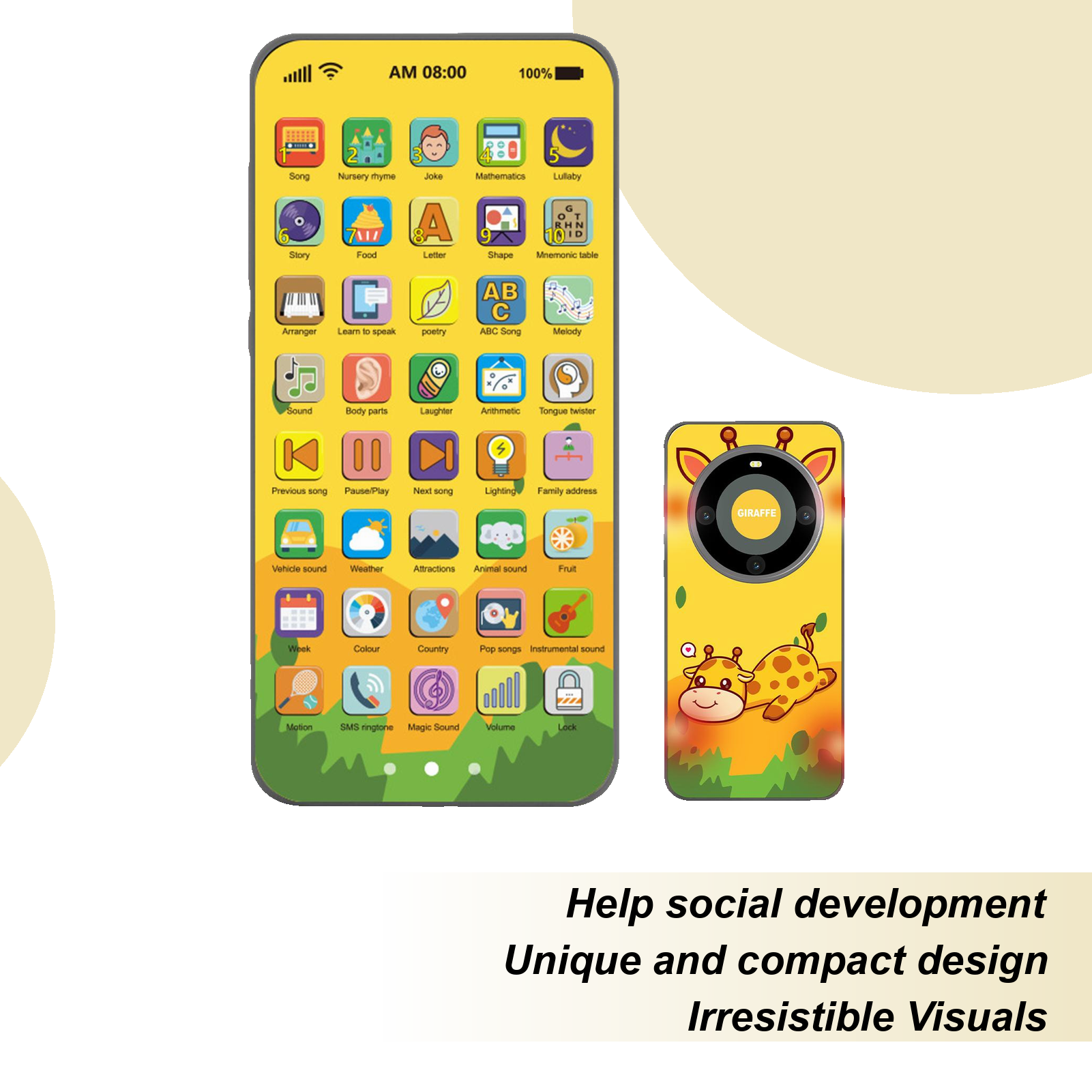 Kids Toys Smartphone - Smartphone jouet pour enfants, téléphone portable
