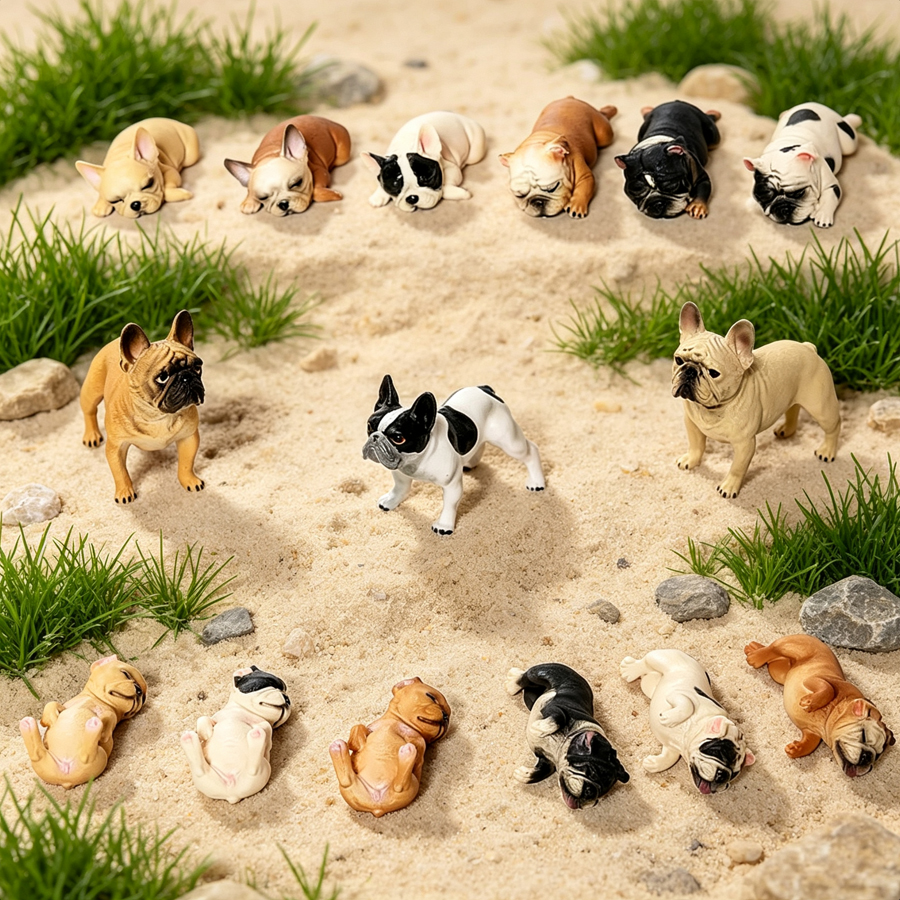 Kids Toys Reviews - Bouledogue français réaliste, chien de compagnie,