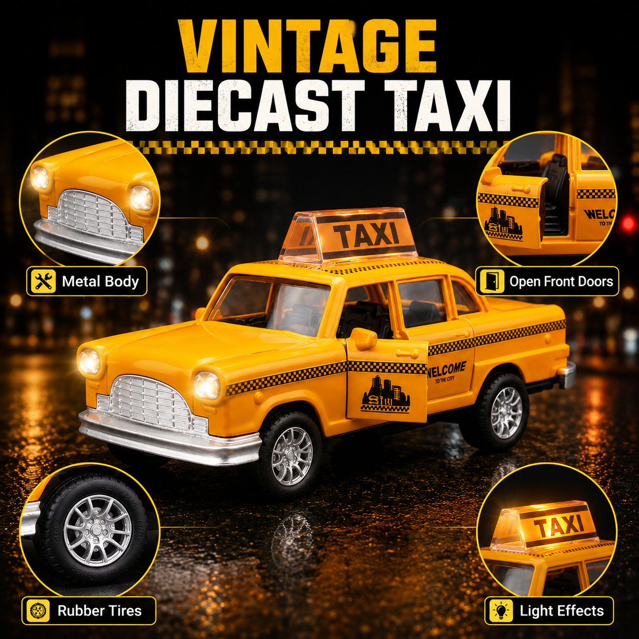 Voiture jouet taxi jaune de Ne - Kids Toys Nyc avis et prix