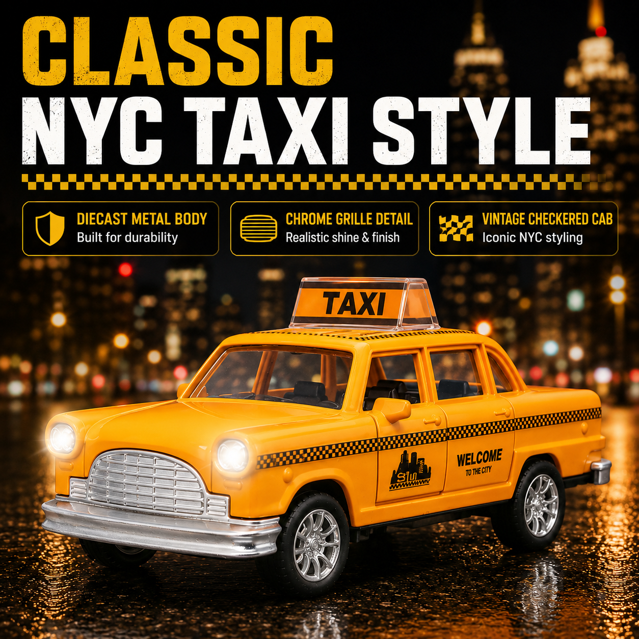 Voiture jouet taxi jaune de Ne - Kids Toys Nyc avis et prix