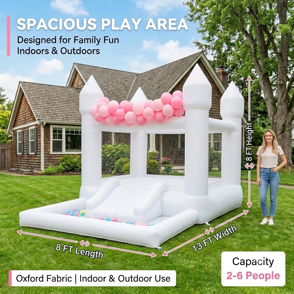 Château gonflable blanc 13x8x8 - Trampoline Mini Indoor avis et prix