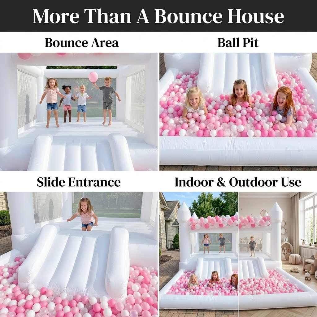 Château gonflable blanc 13x8x8 - Trampoline Mini Indoor avis et prix
